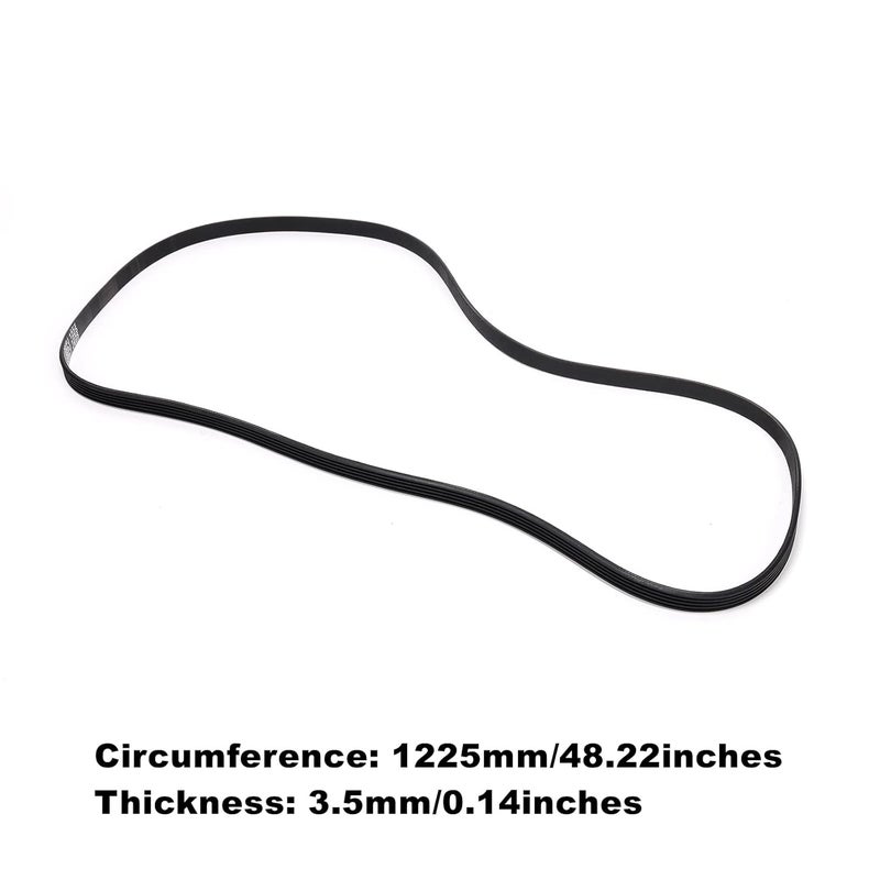 حزام القيادة المطاطي للغسالة (5EPJ1225)، قطر 1225 مم، متوافق مع غسالات Hoover Candy، طرازات 41039460، 41021973 - Image 2