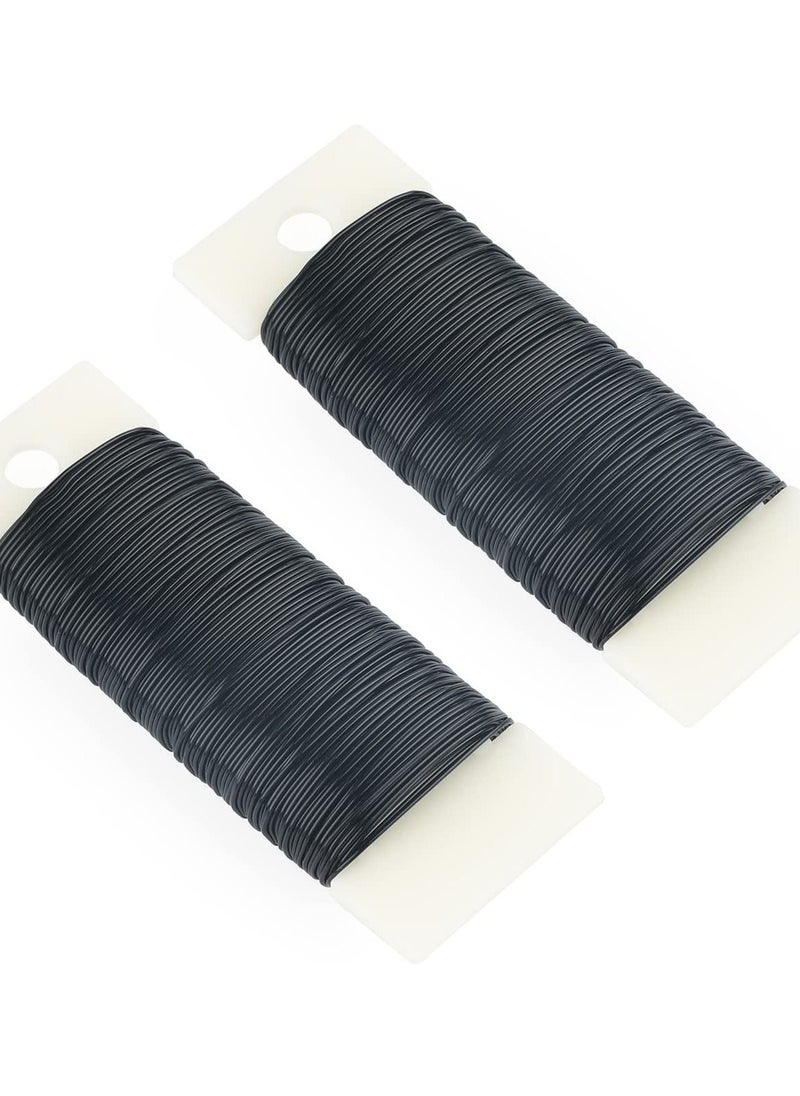 Y&D 2 x 38M Black Florist Wire - 0.7mm (22 Gauge) Paddle for Floral Arrangements, Crafts, and DIY Projects  - Image 1