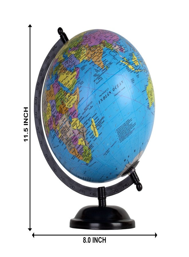 Mummy Please STEM & STEAM Educational,Decorative Spinning Political Educational Laminated Rotating World Globe【MADE IN INDIA】【8" Black with Magnifier】 - Image 2