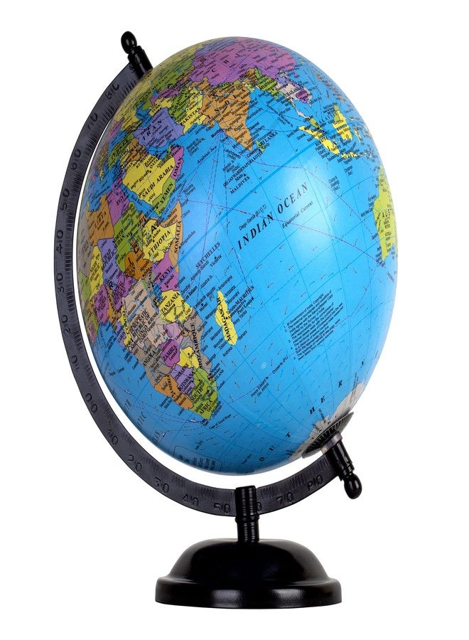 Mummy Please STEM & STEAM Educational,Decorative Spinning Political Educational Laminated Rotating World Globe【MADE IN INDIA】【8" Black with Magnifier】 - Image 1