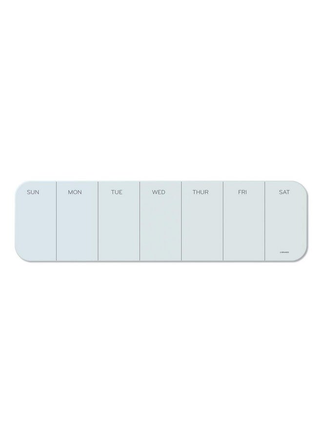 U Brands 3688U0001 Cubicle Glass Dry Erase Undated One Week Calendar Board, 20 X 5.5, White  - Image 1