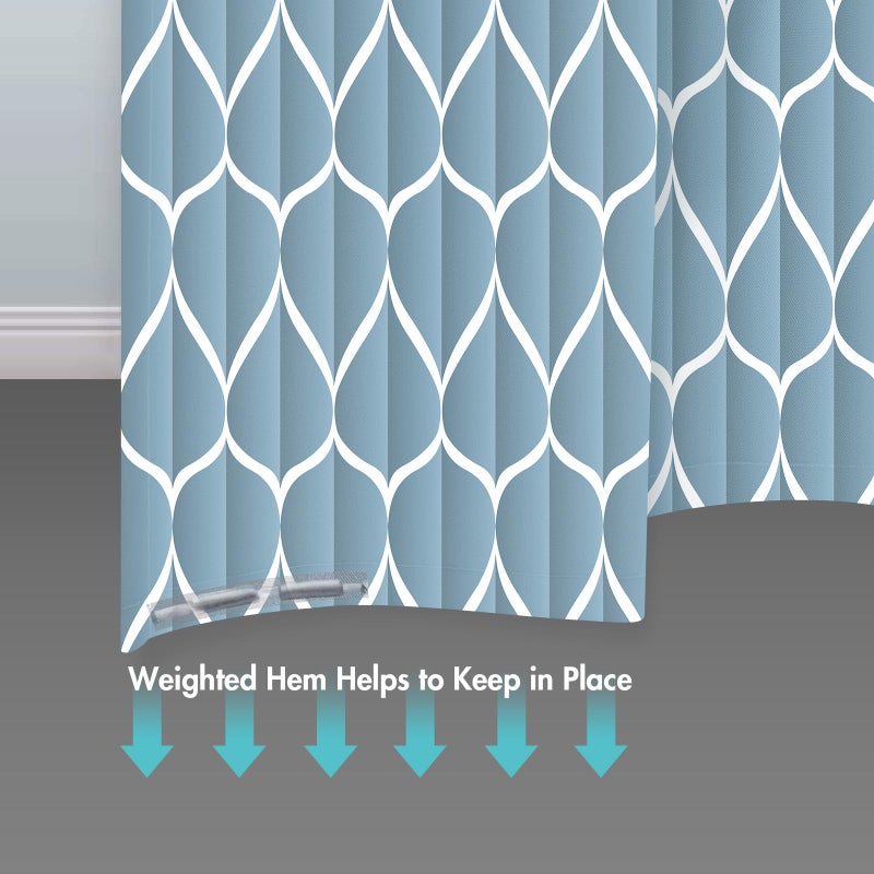 Gelbchu Moonlight Blue Shower Curtain  Waterproof Design and Polyester  Quick-Drying  Weighted Hem  Shower Curtains Set for Bathroom W 72 x H 72  Machine Washable with 12 Plastic Hooks - Image 2