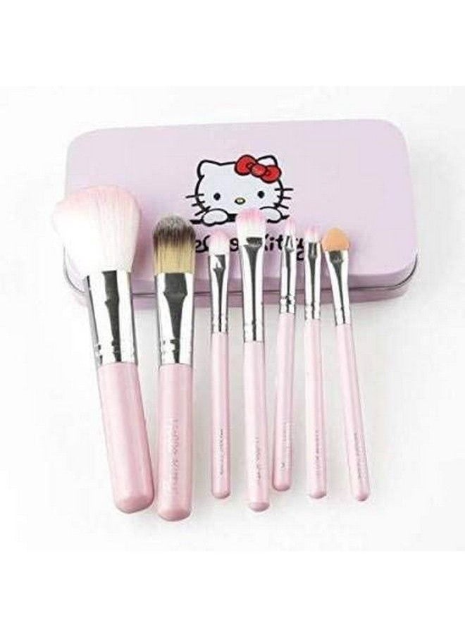 ClubComfort - Kitty Makeup Brush With Pink Makeup Blender (8Pcs) - Image 1