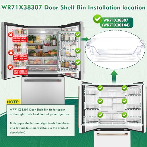 Garsoo WR71X38307, WR71X30144 Door Shelf Bin Compatible with ge refrigerators (some models): GFE26JYMNFFS, GNE27JYMNFFS, GNE27JYMWFFS etc, Door Shelf Replacement: 4975750, AP7186356, EAP16729788, PS16729788 - Image 3