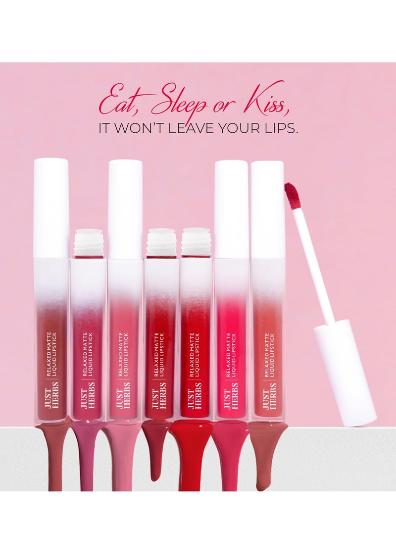 Just Herbs Just Herbs Relaxed Matte Liquid Lipstick 4ml Red Velvet  - Image 4