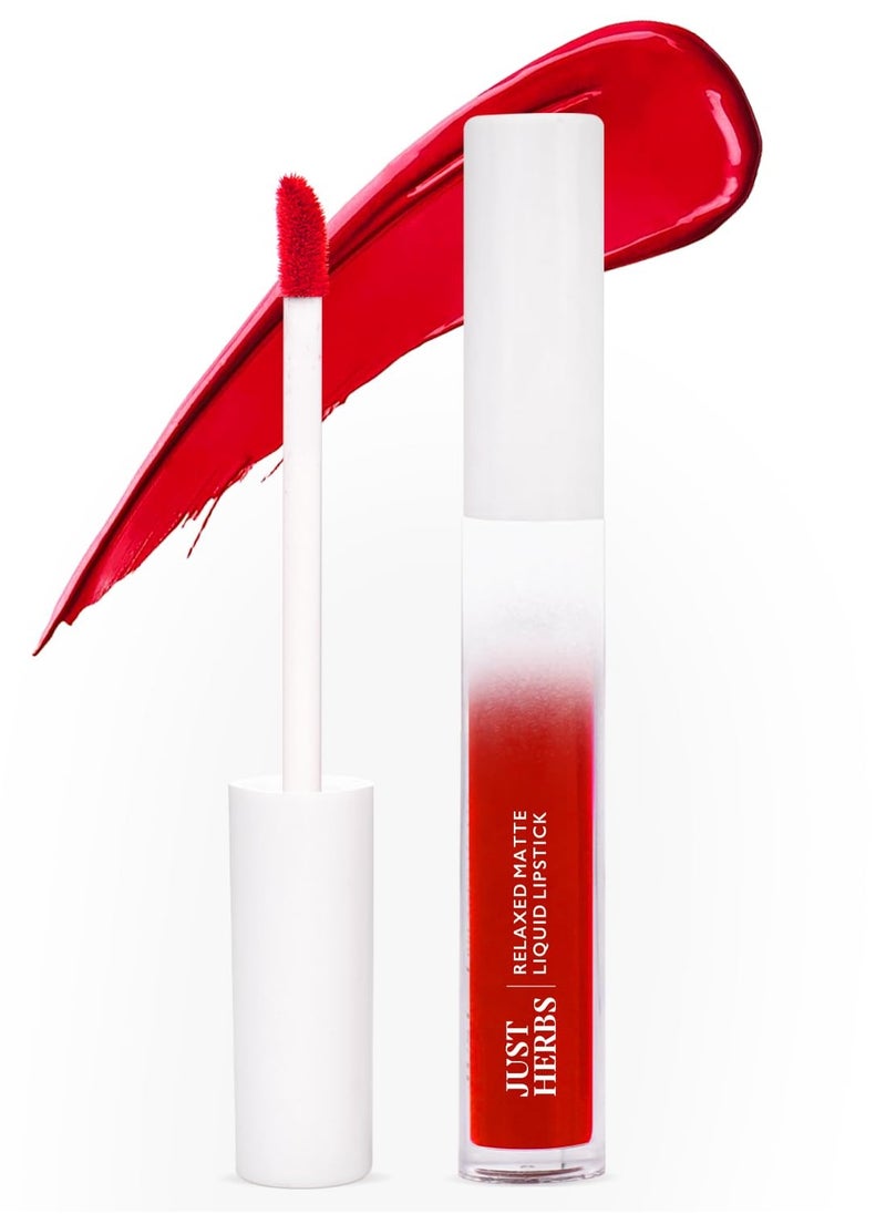 Just Herbs Just Herbs Relaxed Matte Liquid Lipstick 4ml Red Velvet  - Image 1