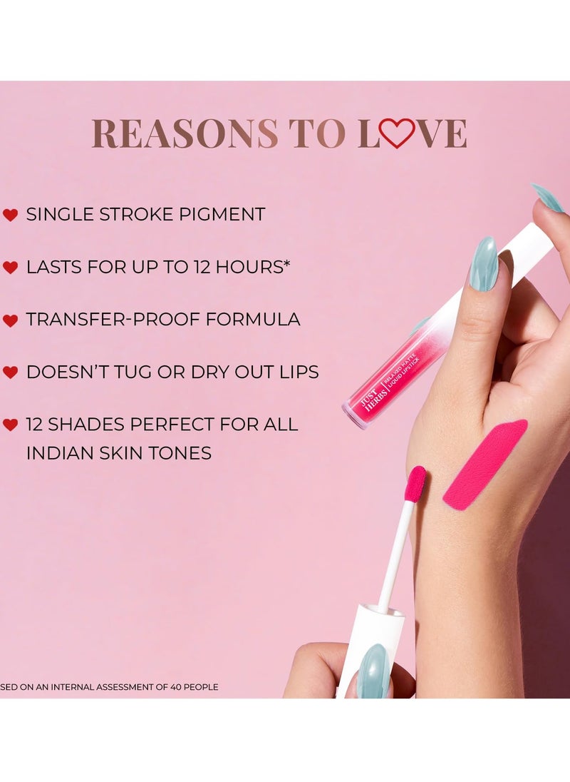 Just Herbs Just Herbs Relaxed Matte Liquid Lipstick 4ml Red Velvet  - Image 5
