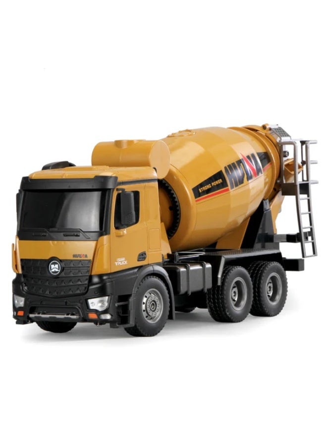 Huina 1574 1:14 RC Concrete Mixer Truck 10CH Remote Control Construction Vehicle with Sound & 25 Min Playtime - Image 1