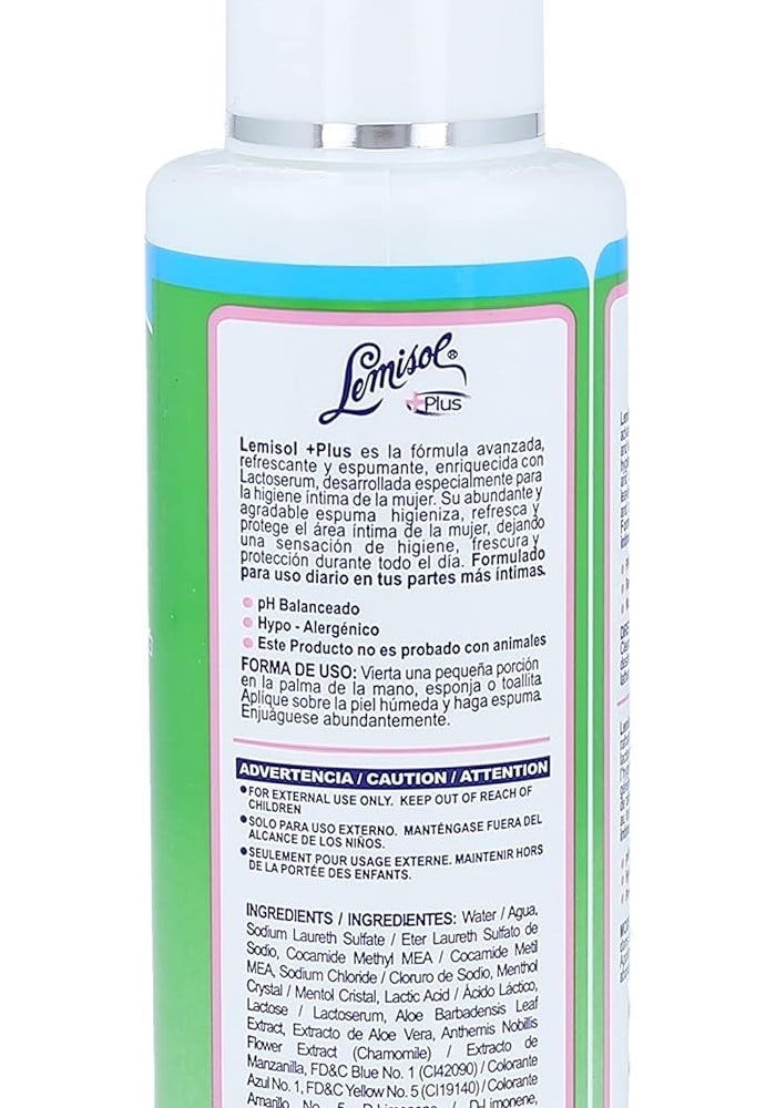 Lemisol Plus Feminine Wash - Gentle Daily Cleanser with Lactoserum, 4oz - Image 2