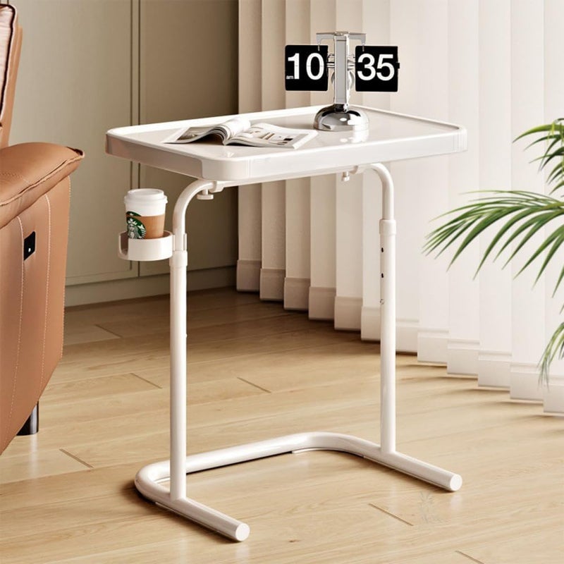 مكتب كمبيوتر محمول، مكتب حضن قابل للطي للسرير، مكتب سرير للكمبيوتر المحمول، طاولة كمبيوتر محمول مغناطيسية، طاولة سرير لأجهزة الكمبيوتر المحمول، طاولة جانبية للأريكة، طاولة جانبية، طاولة سرير للكمبيوتر المحمول للعمل وتناول الطعام (أبيض) - Image 2