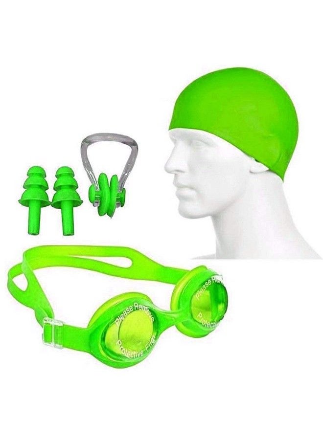 Swimming Combo For Boys (8 To 12 Yrs)1 Trunk ; 1 Goggles ;1 Silicone Swimming Cap ;1 Nose Clip And 2 Ear Plugs (Pro Quality) Design And Color May Vary Sstp