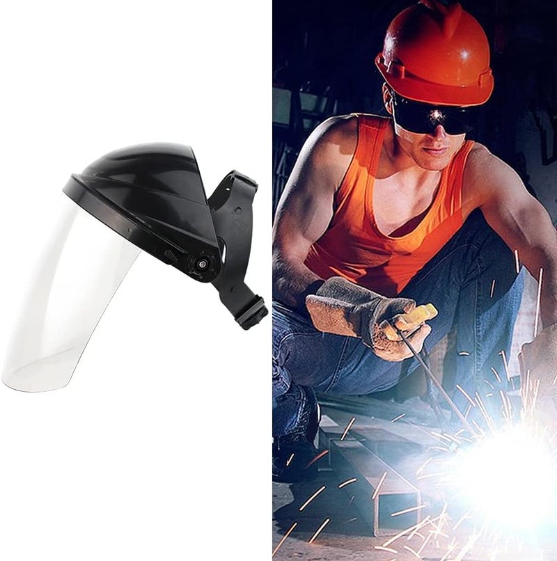 كلاراكو واقي وجه كامل مضاد للضباب، يُثبت على الرأس، نظارات واقية شفافة مضادة للرذاذ، واقي للوجه، مناسب لأعمال اللحام والطحن، غطاء خوذة شفاف - Image 5