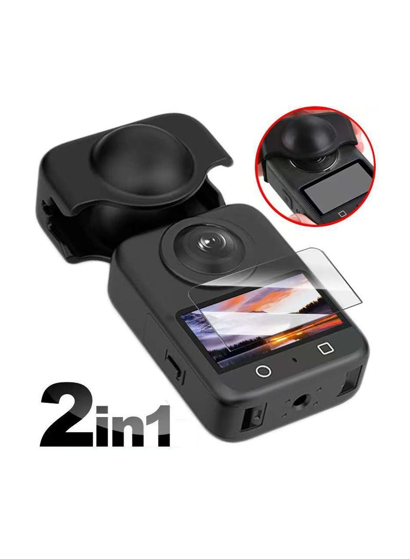 general For DJI OSMO 360 Panorama Camera Accessory Kit Silicone Scratch Guard + Display Film + Lens Film - Image 1