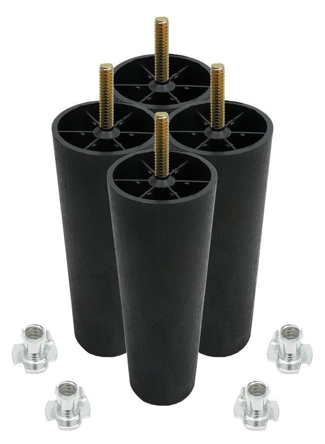 Murtenze 4Pcs 4 inch Sofa Legs, Round Tapered Plastic Couch Legs Replacement Furniture Legs with M8 Hanger Bolts for Chair Sofa Dresser Cabinet Loveseats Ottoman Bed - Image 1