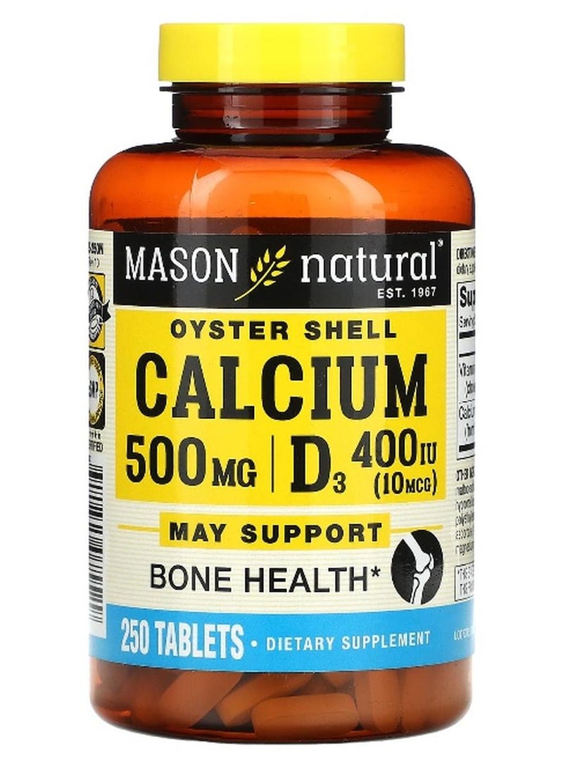 Mason Natural ماسون ناتشورال، كالسيم قشور المحار بلس D3، 250 قرص - Image 1