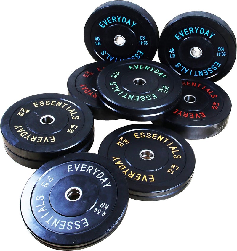 BalanceFrom Color Coded Olympic Bumper Plate Weight Plate with Steel Hub - Image 2