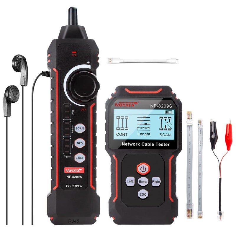 NOYAFA NF-8209S Upgrade Advanced Network Cable Tester with PoE& NCV，Cable Length Test，Port Flashing，Multifunction Anti Interference Scanning Modes Wire Tracker - Image 1