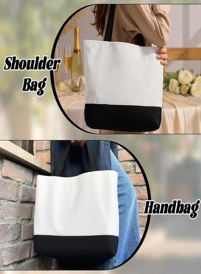 Retainbre 10 Pcs Sublimation Tote Bags Blanks Canvas Tote Bags Bulk Plain Tote Bag to Decorate DIY Craft Paint - Image 5