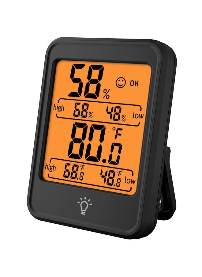 ULHYC - LCD Digital With Backlight Indoor Room Temperature Hygrometer Sensor Meter Weather Station Black - Image 1