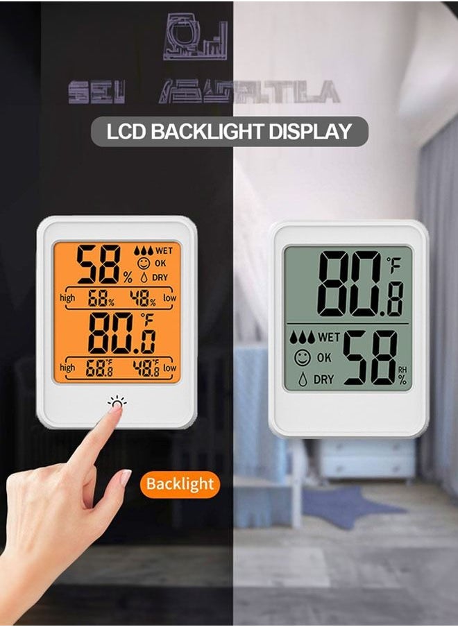 ULHYC - LCD Digital With Backlight Indoor Room Temperature Hygrometer Sensor Meter Weather Station Black - Image 1