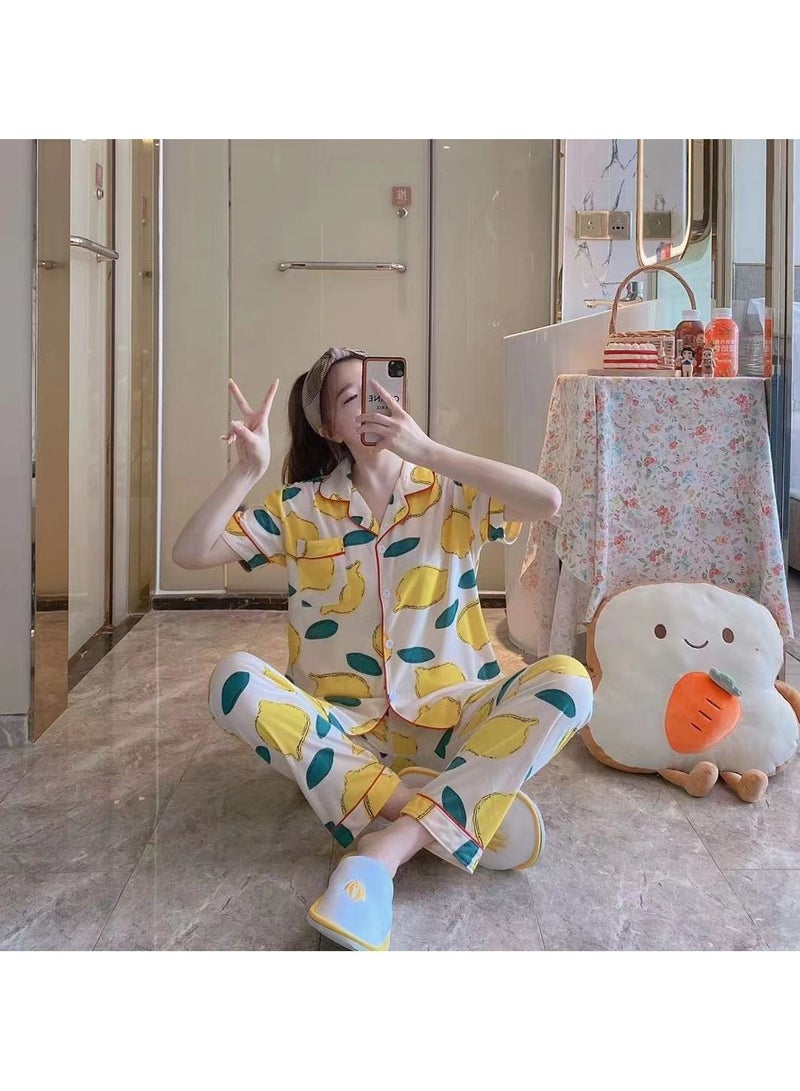 DubaiGallery بيجاما ساتان لطيفة مجموعة بيجاما ميني ماوس للنساء، ملابس نوم منزلية، قمصان وسراويل بيجاما حرير للنساء