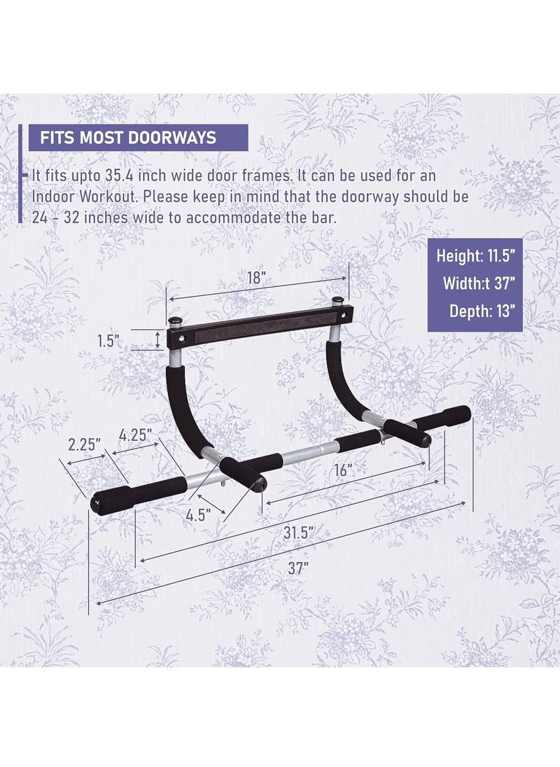 ENDLESS  - Curved Pull Up Bar for Home Wall | Stainless Steel | For Strengthening | Upper Body Workout |Exercises at Home or Gym with Anti-Skid Cushion Grip | Unisex - Image 1