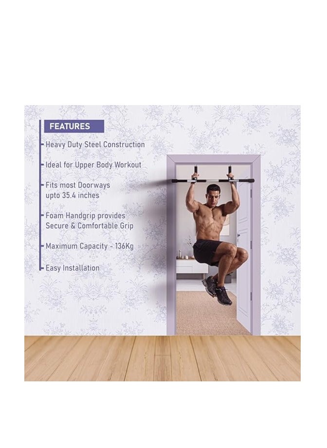 ENDLESS  - Curved Pull Up Bar for Home Wall | Stainless Steel | For Strengthening | Upper Body Workout |Exercises at Home or Gym with Anti-Skid Cushion Grip | Unisex - Image 1