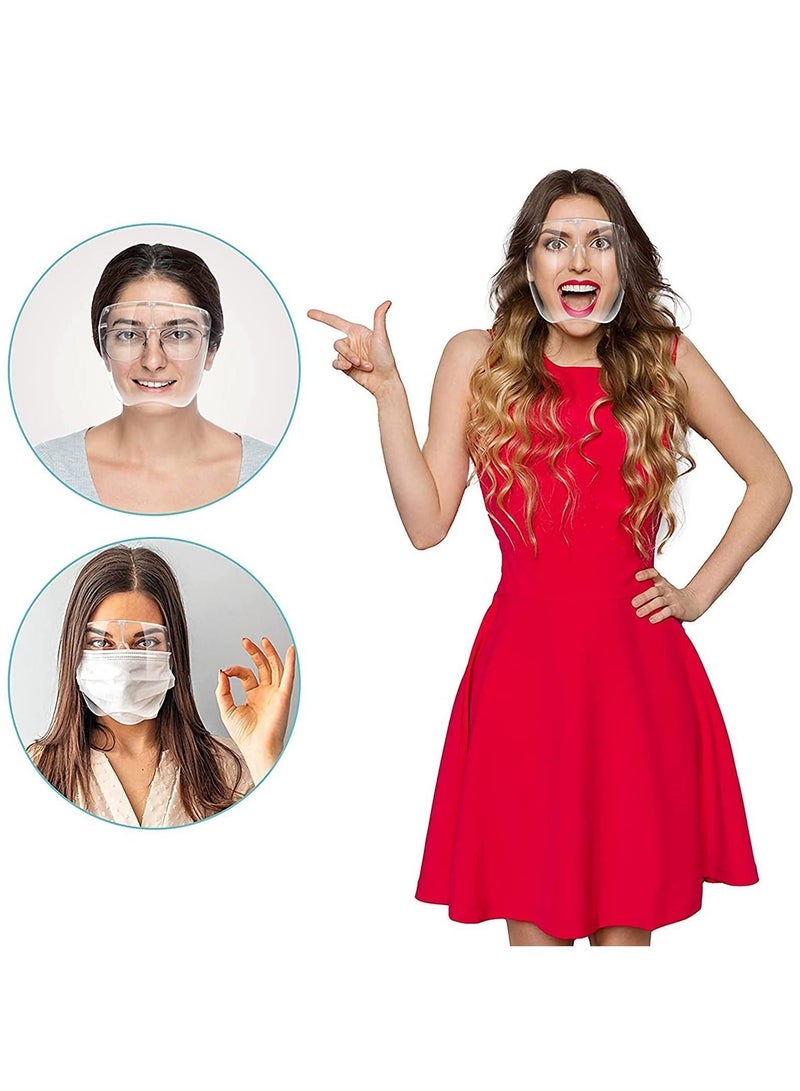 New Anti-Fog Safety Face Shield, Reusable Clear Shields Full Guard Cover, Uni Cycling Plastic Washable Shield to Protect From Droplets, Oil Splash, Sawdust - Image 2