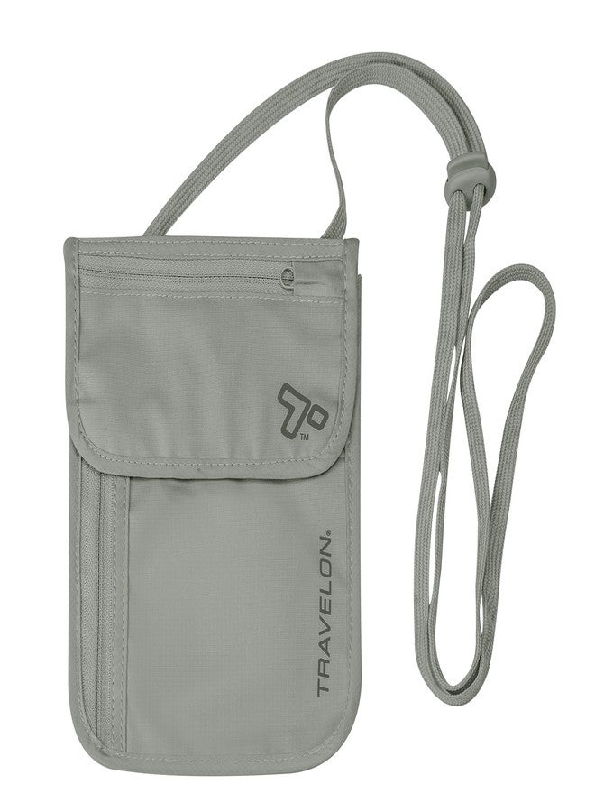 Travelon Rfid Blocking Undergarment Neck Pouch Travel Wallet, Gray, One Size - Image 4