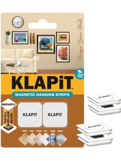 KLAPiT KLAPiT Magnetic Hanging Strips: Premium Alternative to Mounting Tapes & Double-Sided Tapes - Heavy Duty, Drill-Free & Damage-Free Hanging, White  - Image 1