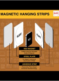 KLAPiT KLAPiT Magnetic Hanging Strips: Premium Alternative to Mounting Tapes & Double-Sided Tapes - Heavy Duty, Drill-Free & Damage-Free Hanging, White  - Image 3