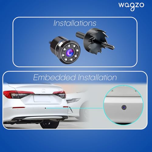 Wagzo Night Vision 8 LED Waterproof Car Reverse Camera,170° Wide Angle|IP68 Waterproof |Night-Vision Compatible with Car Android Monitors, Reverse Parking Camera Night Vision Universal for All Cars - Image 3