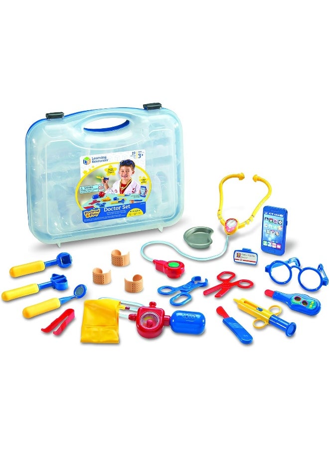 Learning Resources مجموعة أطباء التظاهر واللعب - مجموعة أدوات طبية كاملة ملونة للأطفال  - Image 1