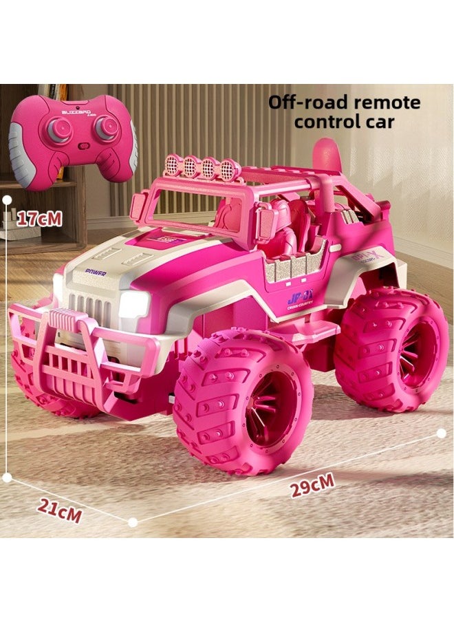 Daifa Super-large Remote Control Off-road Vehicle Charging Electric Car Children's Toy Boy Fall-resistant Rear-drive Climbing Drift Racing Car-Color:Large Pink-Proportion:Single Power  - Image 1