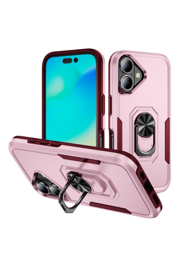 اس-توب جراب هاتف iPhone 16 من Pioneer Armor شديد التحمل مصنوع من البولي كربونات + TPU مع حامل - Image 1