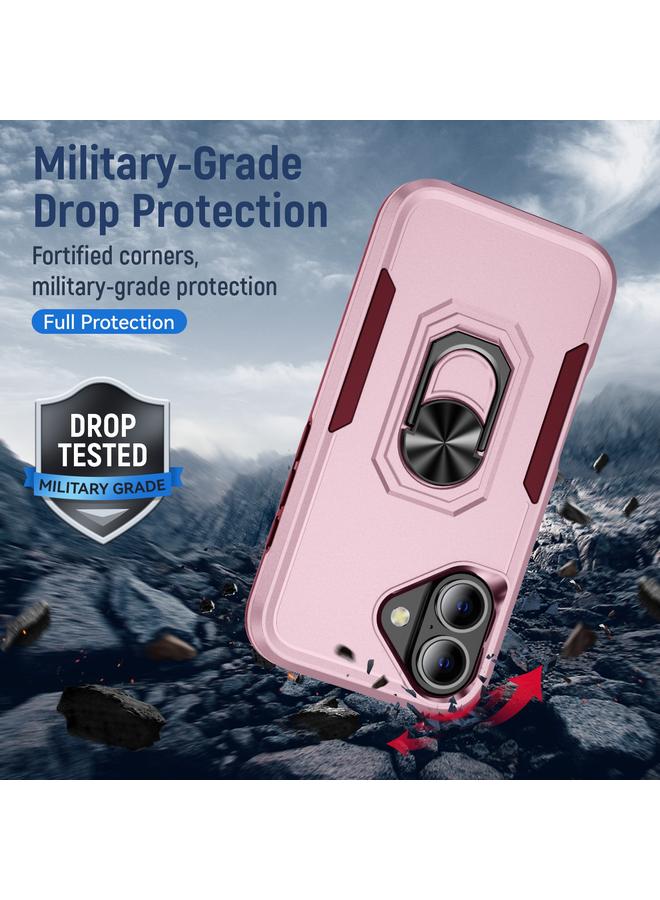 اس-توب جراب هاتف iPhone 16 من Pioneer Armor شديد التحمل مصنوع من البولي كربونات + TPU مع حامل - Image 2