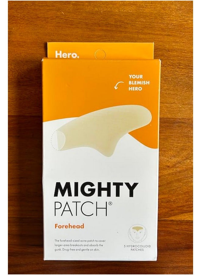Hero Cosmetics Mighty Patch™ Forehead Patch - Hydrocolloid Acne Pimple Patch, Contoured To Cover Larger Area Of Zits And Blemishes - Drug-Free And Suitable For Sensitive Skin (5 Count)  - Image 3