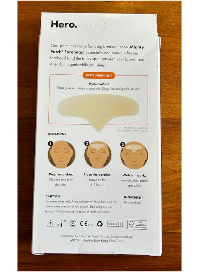 Hero Cosmetics Mighty Patch™ Forehead Patch - Hydrocolloid Acne Pimple Patch, Contoured To Cover Larger Area Of Zits And Blemishes - Drug-Free And Suitable For Sensitive Skin (5 Count)  - Image 4