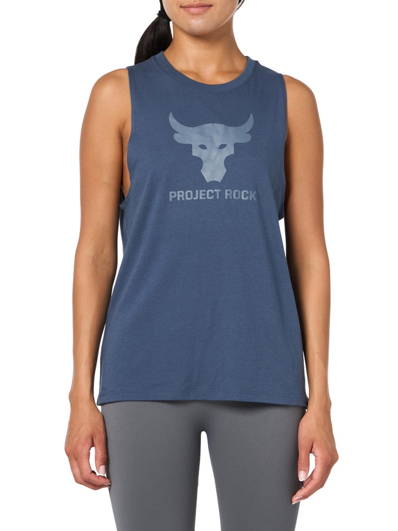 Under Armour Womens Project Rock Sportstyle Tank Top, (044) Downpour Gray / / Gravel, Medium - Image 5