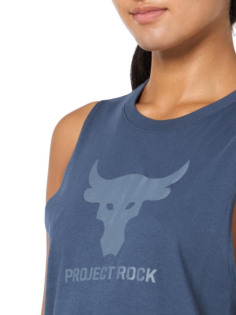Under Armour Womens Project Rock Sportstyle Tank Top, (044) Downpour Gray / / Gravel, Medium - Image 3