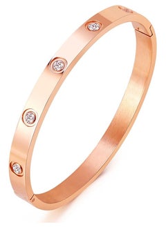 MMG Love Bracelet Bangle for Women Gilrs with Cubic Zirconia Stones Stainless Steel Hinged Jewelry with Crystal Oval Bracelet Best Gifts for Love with Valentine's Day Birthday  - Image 1