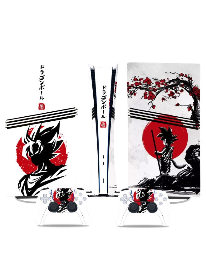 PS5 Pro Game Machine Full Body Sticker Full Body Sticker Handle Sticker Dragon Ball Anime Game Sticker-Color:Optical Drive Version Note: Optical Drive Version  - Image 2