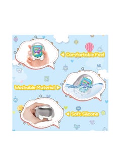 KASTWAVE Silicone Case Compatible with Tamagotchi Uni, Cute Cartoon Grey Shark Virtual Pet Game Machine Protector Cover, Protective Skin Sleeve for Tamagotchi Pix Accessories Screen Protector with Hand Strap  - Image 4