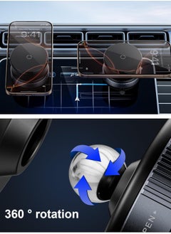 DIGI CORE Magnetic Car Phone Holder Ultra Vacuum Suction Cup Phone Mount Magnetic Car Mount Cell Phone Holder For Your Car Accessories For iPhones & Android Devices Smart Mobile Phone Holder K009 Vacuum Suction Magnetic Bracket Black  - Image 3