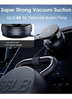 DIGI CORE Magnetic Car Phone Holder Ultra Vacuum Suction Cup Phone Mount Magnetic Car Mount Cell Phone Holder For Your Car Accessories For iPhones & Android Devices Smart Mobile Phone Holder K009 Vacuum Suction Magnetic Bracket Black  - Image 2