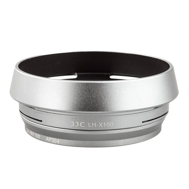 JJC LH-JX100 Silver Metal Lens Hood Adapter Ring for Fujifilm X100 X100S X100T Replace AR-X100 - Image 1