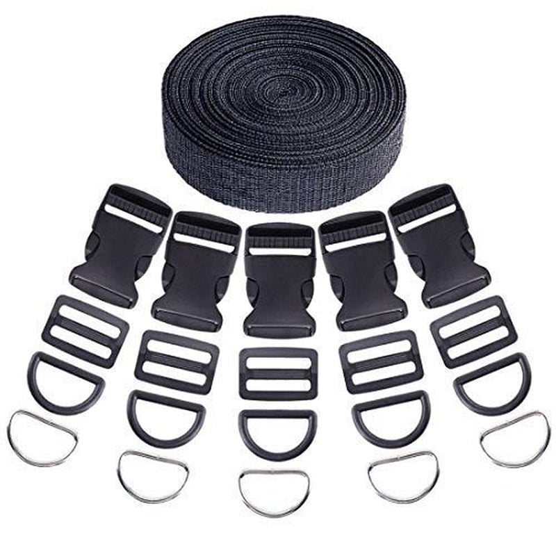 DIY Crafts Diy Crafts CTDIYHI57886 and Tri Glide Slides and D Rings With 1 Roll 5 Yards Nylon Webbing Straps 4roll Pack of 41 Design No 4 Pack of 41 Multicolor  - Image 1