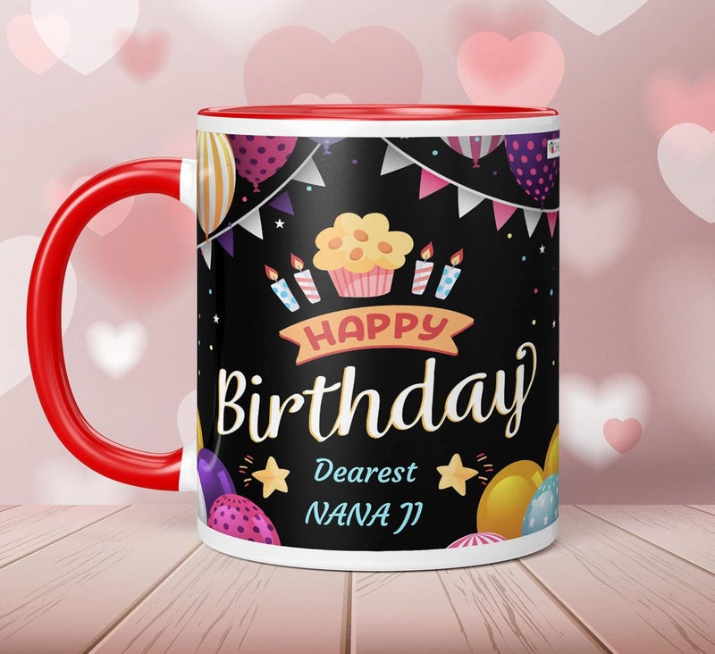 NH10 DESIGNS NH10 DESIGNS Happy Birthday Dearest Nana Ji Printed Text Printed Mug for Nana Ji Mug Birthday Gift for Nana Ji Anniversary Gift for Nana Ji Mug Gift for Nana Ji Tea Coffee Mug 350ml HBD3TM4 89  - Image 3