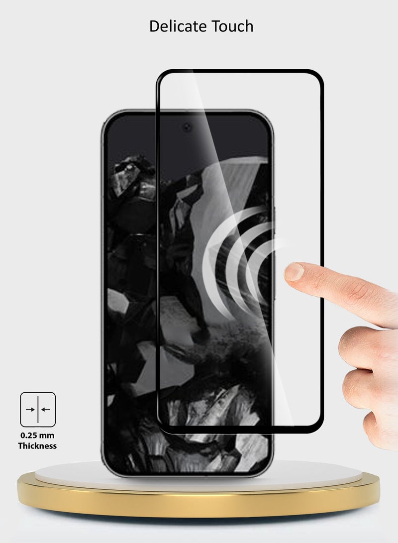 Wtech Google Pixel 9 5G 2024 Premium E2E Full Glue Full Cover Tempered Glass Screen Protector - (MSGECN) Clear/Black - Image 3