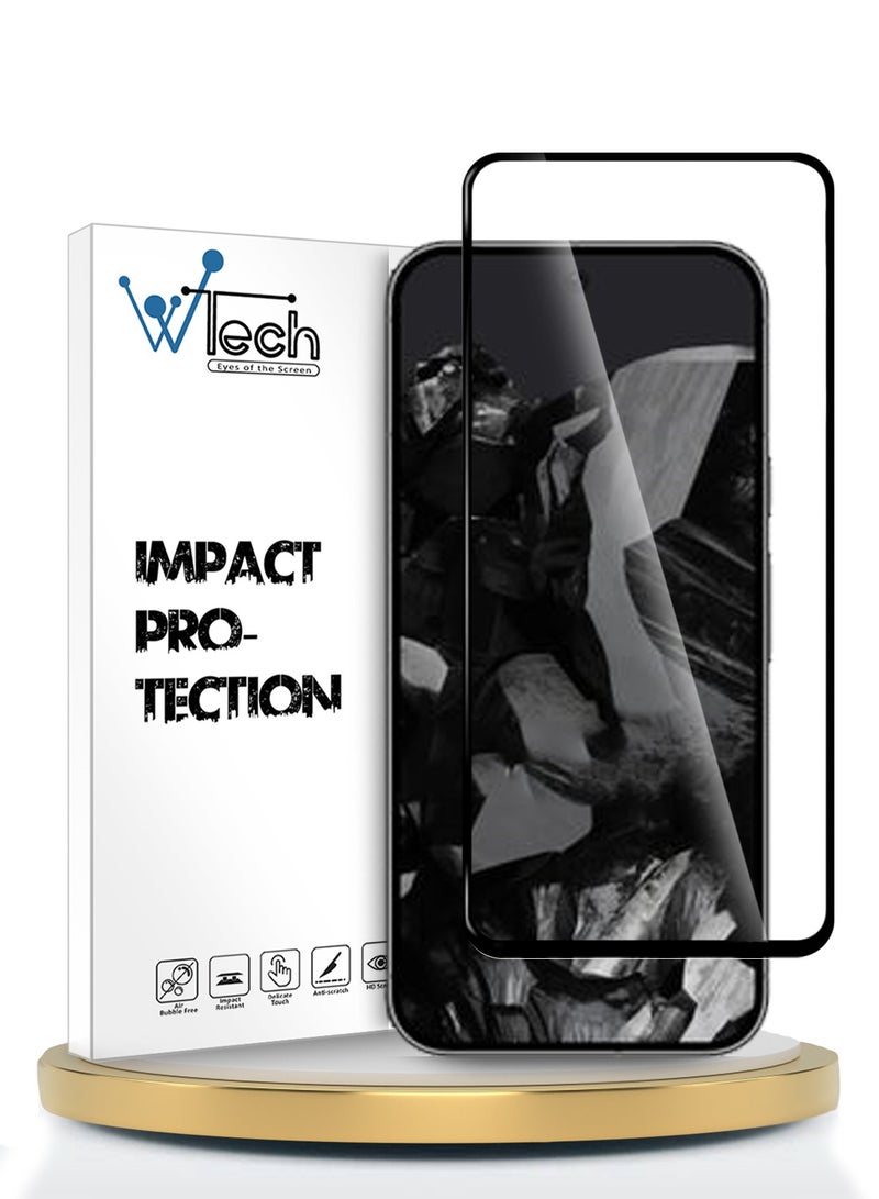 Wtech Google Pixel 9 5G 2024 Premium E2E Full Glue Full Cover Tempered Glass Screen Protector - (MSGECN) Clear/Black - Image 1
